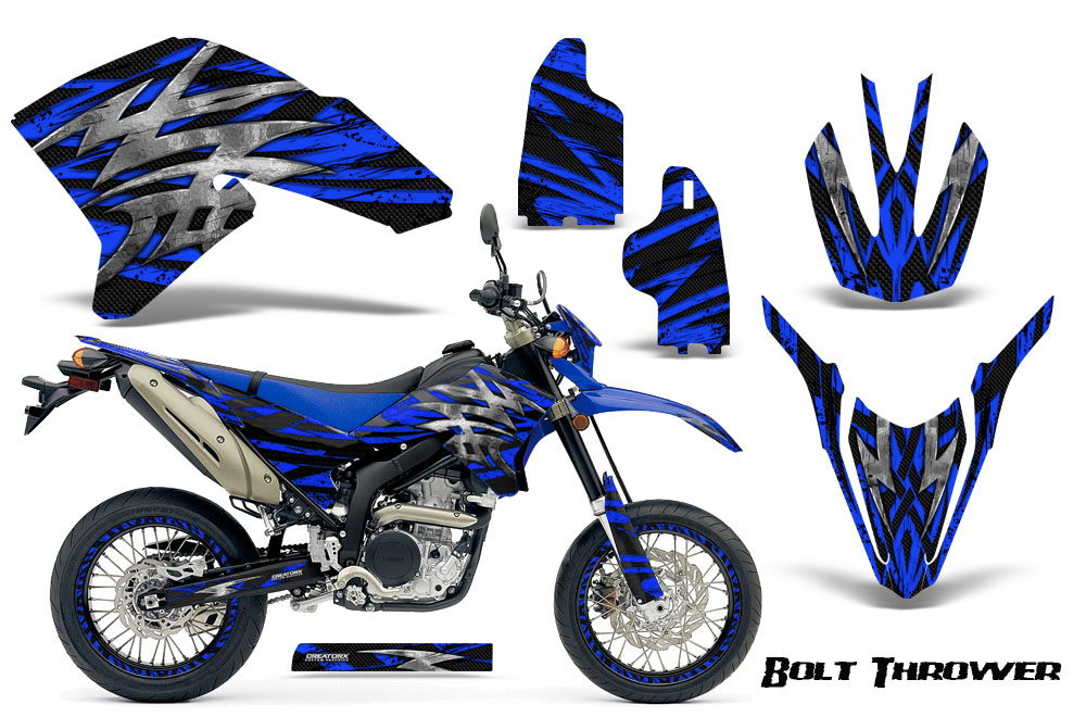 Yamaha WR250X R Graphics Kit Bolt Thrower Blue NP Rims